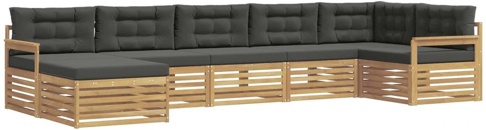 Lauko sofos komplektas 7 vnt. 7 vietos Balta ir antracito