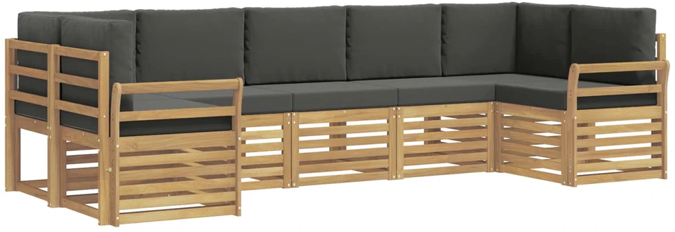 Lauko sofos komplektas 7 vnt. 7 vietos Balta ir antracito