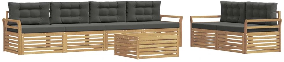 Lauko sofos komplektas 7 vnt. Balta ir antracito