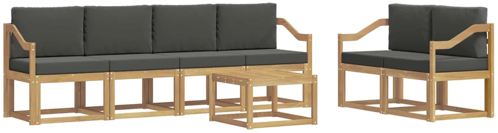 Lauko sofos komplektas 7 vnt. Balta ir antracito