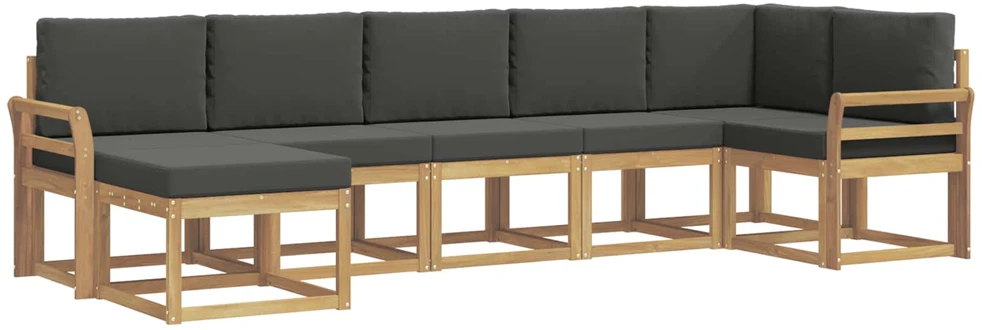 Lauko sofos komplektas 7 vnt. Balta ir antracito Poliesteris