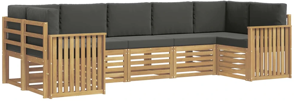 Lauko sofos komplektas 7 vnt. 7 vietos Balta ir antracito