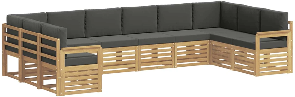 Lauko sofos komplektas 7 vnt. Balta ir antracito Poliesteris