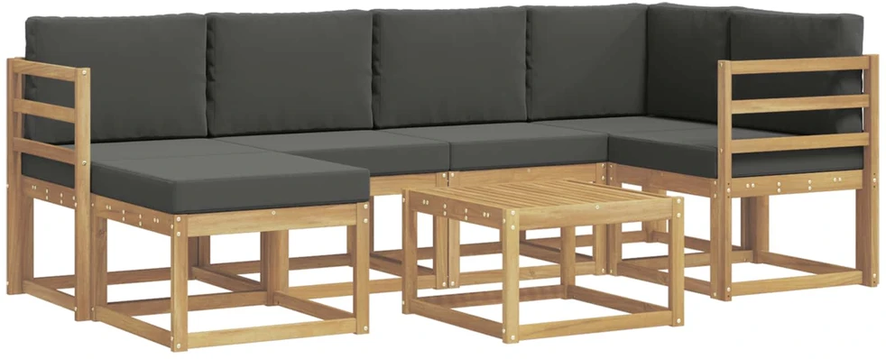 Lauko sofos komplektas 7 vnt. Balta ir antracito
