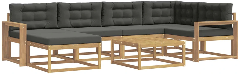 Lauko sofos komplektas 7 vnt. Balta ir antracito