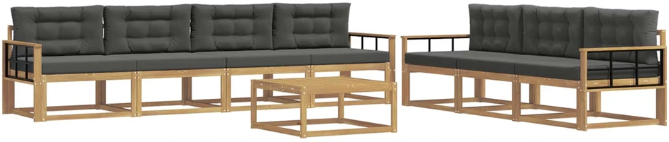 Lauko sofos komplektas 7 vnt. 7 vietos Balta ir antracito