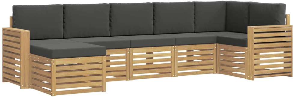 Lauko sofos komplektas 7 vnt. Balta ir antracito