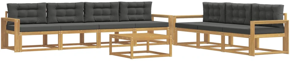 Lauko sofos komplektas 7 vnt. Balta ir antracito