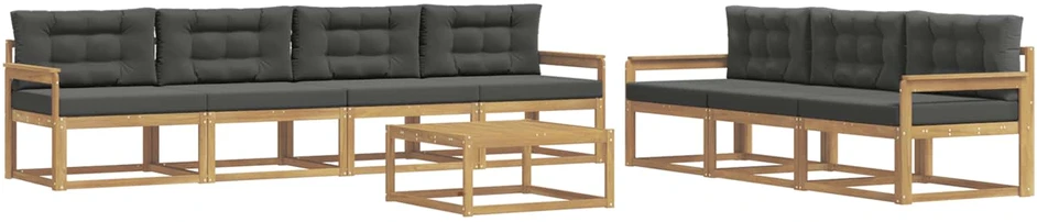 Lauko sofos komplektas 7 vnt. 7 vietos Balta ir antracito