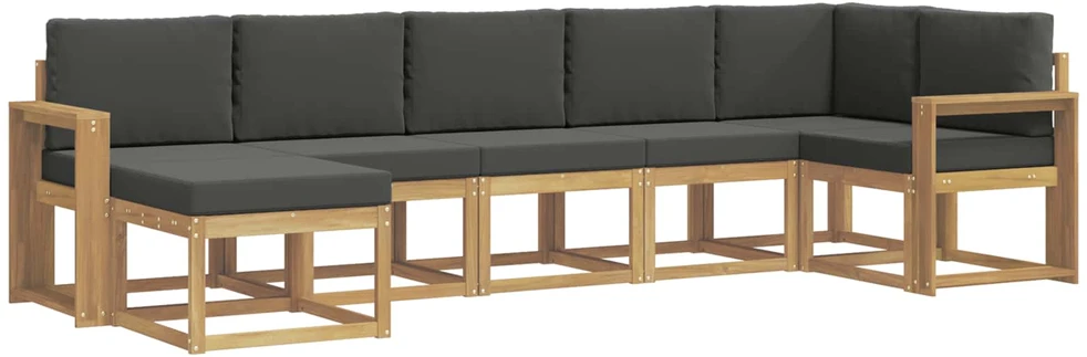 Lauko sofos komplektas 7 vnt. Balta ir antracito Poliesteris