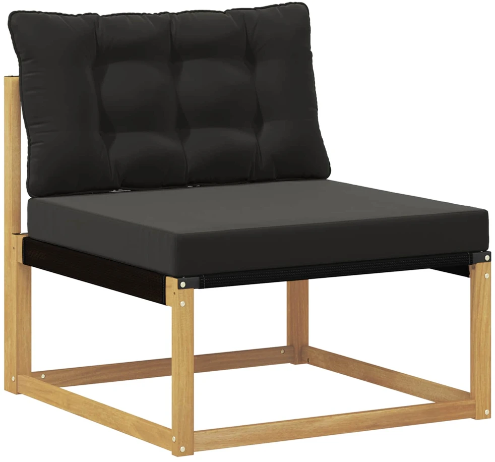 Lauko sofos komplektas 7 vnt. Balta ir juoda