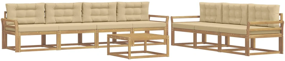 Lauko sofos komplektas 7 vnt. Balta ir kreminė