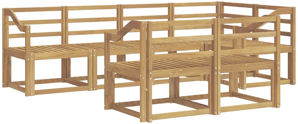 Lauko sofos komplektas 7 vnt. 7 vietos Balta