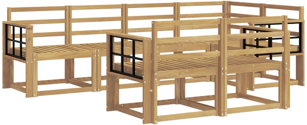 Lauko sofos komplektas 7 vnt. 7 vietos Balta