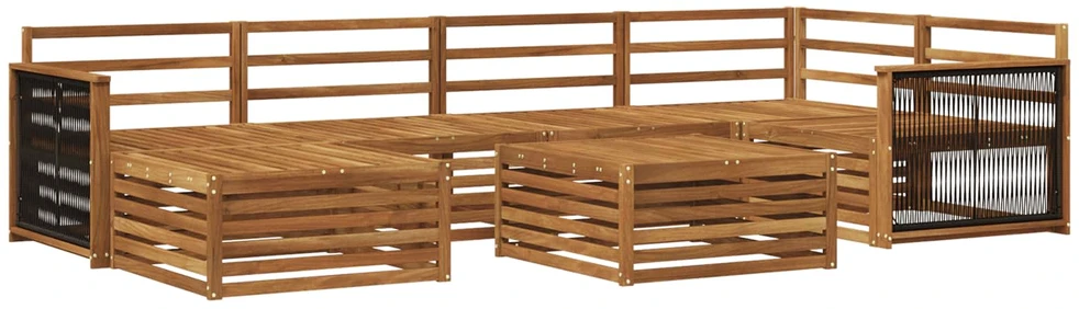 Lauko sofos komplektas 7 vnt. Natūrali
