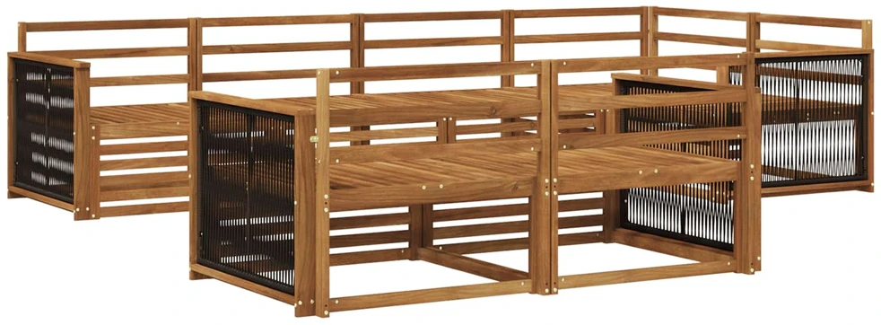 Lauko sofos komplektas 7 vnt. Natūrali