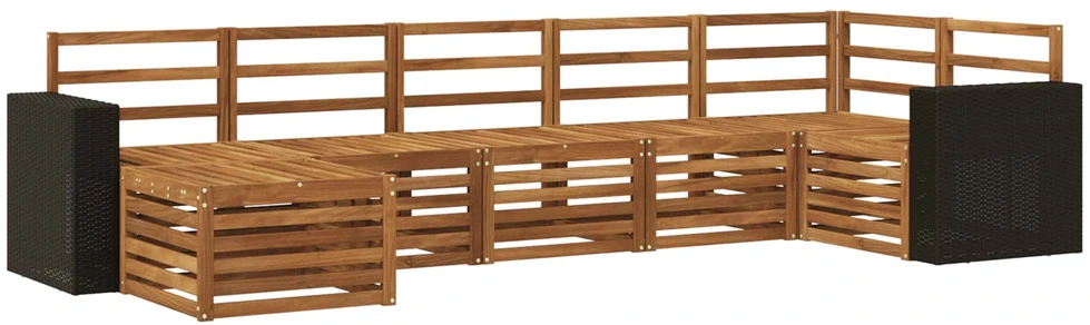 Lauko sofos komplektas 7 vnt. Natūrali