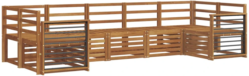 Lauko sofos komplektas 7 vnt. Natūrali