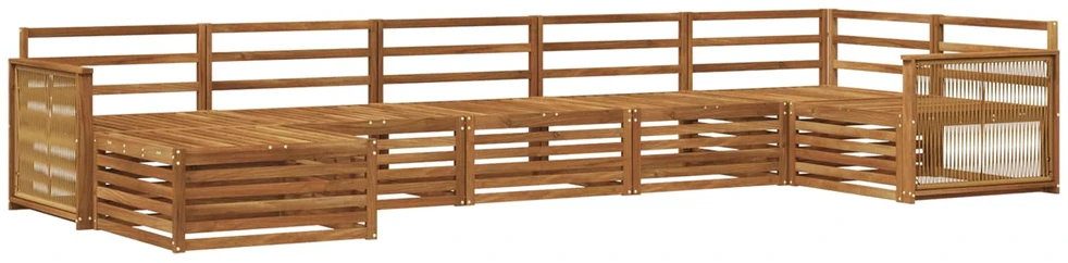 Lauko sofos komplektas 7 vnt. Natūrali
