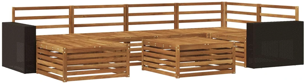 Lauko sofos komplektas 7 vnt. Natūrali