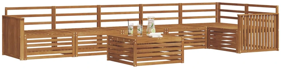 Lauko sofos komplektas 7 vnt. Natūrali