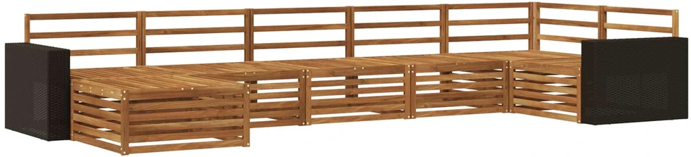 Lauko sofos komplektas 7 vnt. Natūrali