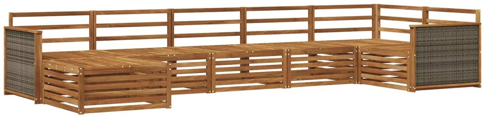 Lauko sofos komplektas 7 vnt. Natūrali