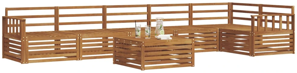 Lauko sofos komplektas 7 vnt. Natūrali