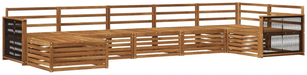 Lauko sofos komplektas 7 vnt. Natūrali
