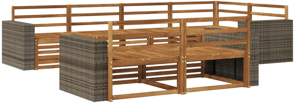 Lauko sofos komplektas 7 vnt. Natūrali
