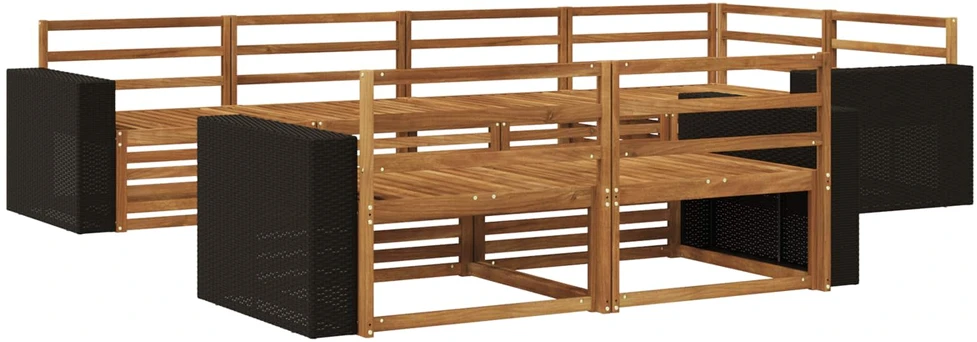 Lauko sofos komplektas 7 vnt. Natūrali