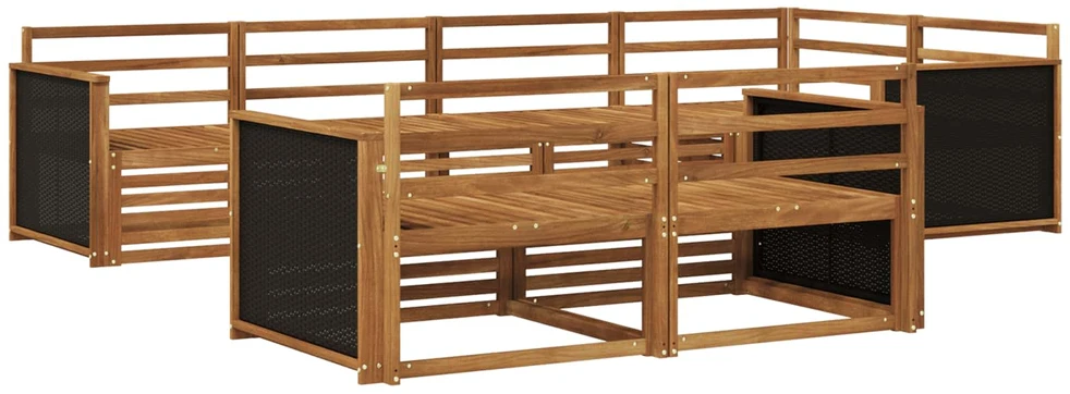 Lauko sofos komplektas 7 vnt. Natūrali