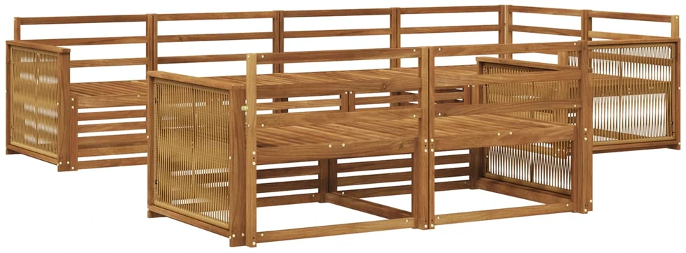 Lauko sofos komplektas 7 vnt. Natūrali