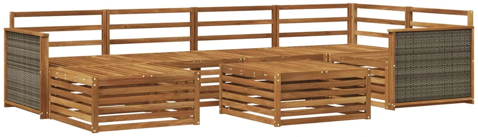 Lauko sofos komplektas 7 vnt. Natūrali