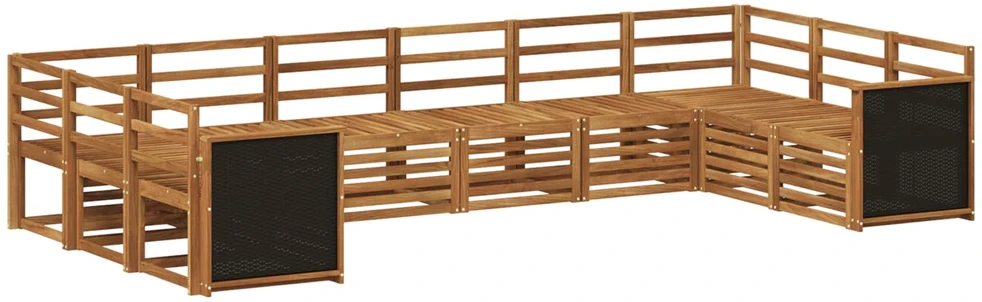 Lauko sofos komplektas 7 vnt. Natūrali Kietos akacijos mediena
