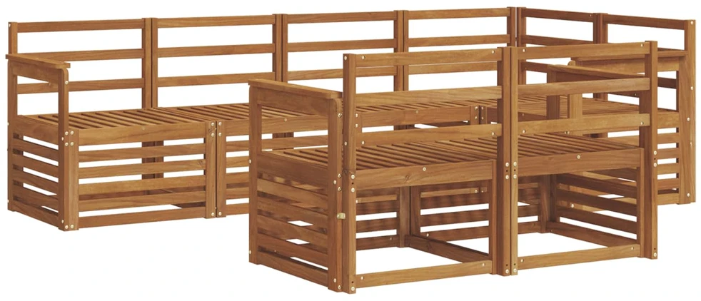 Lauko sofos komplektas 7 vnt. Natūrali Poliesteris