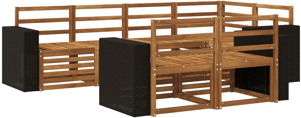 Lauko sofos komplektas 7 vnt. Natūrali Poliesteris