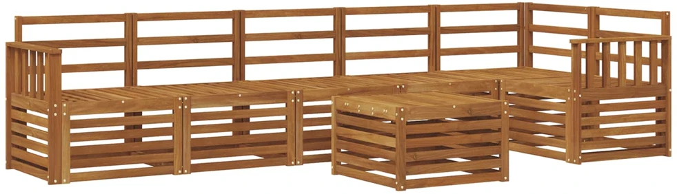 Lauko sofos komplektas 7 vnt. Natūrali Poliesteris