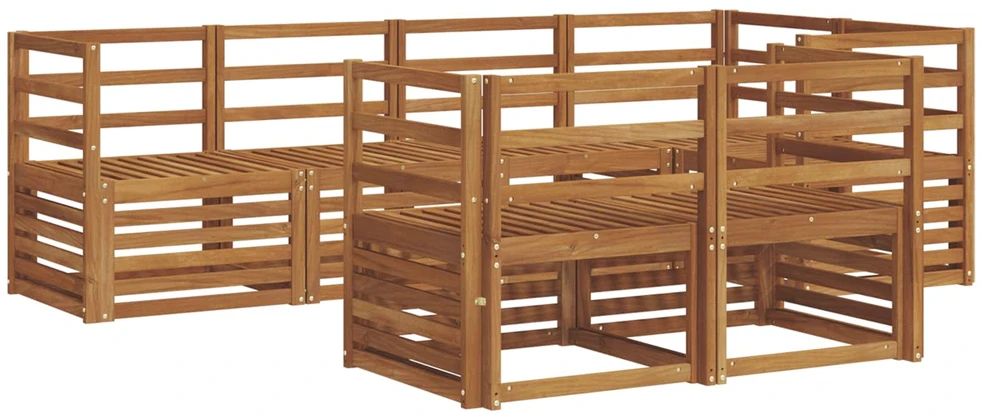 Lauko sofos komplektas 7 vnt. Natūrali Poliesteris