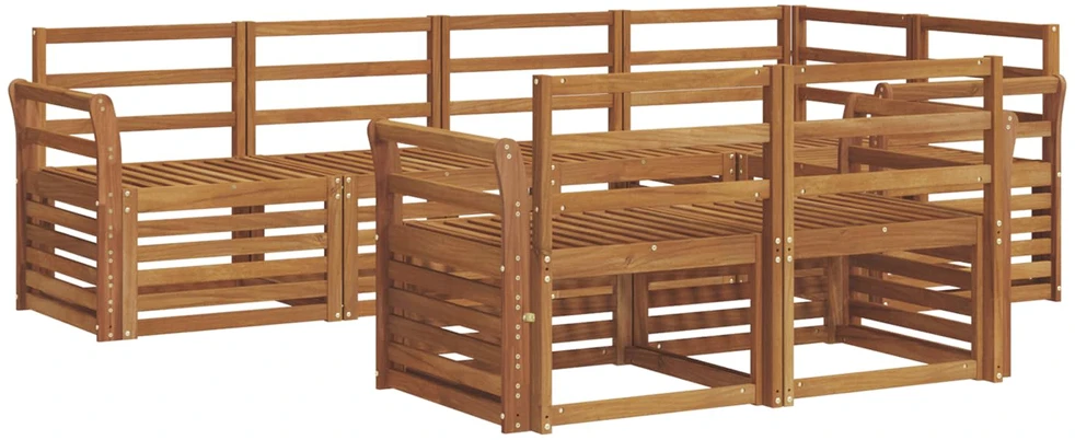Lauko sofos komplektas 7 vnt. Natūrali Poliesteris