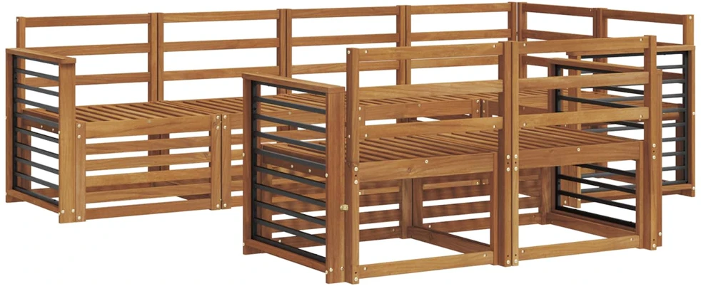 Lauko sofos komplektas 7 vnt. Natūrali Poliesteris