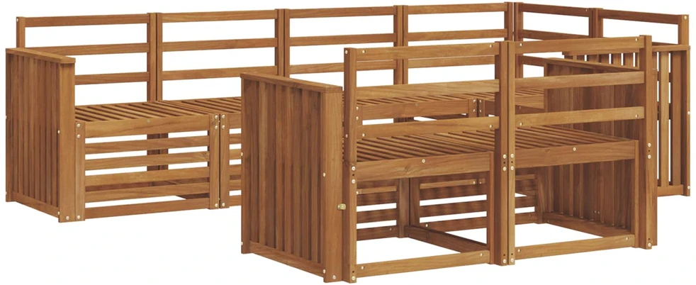 Lauko sofos komplektas 7 vnt. Natūrali Poliesteris