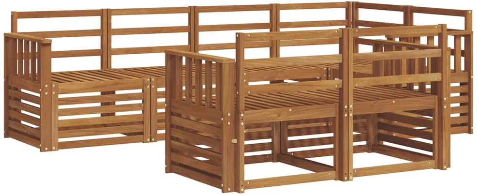 Lauko sofos komplektas 7 vnt. Natūrali Poliesteris