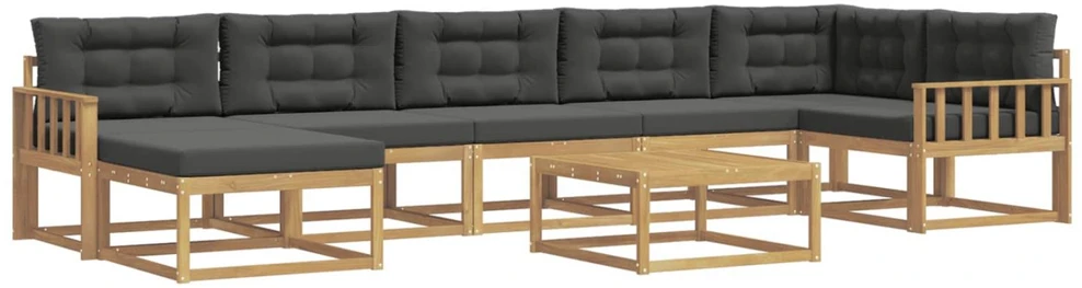 Lauko sofos komplektas 8 vnt. Balta ir antracito