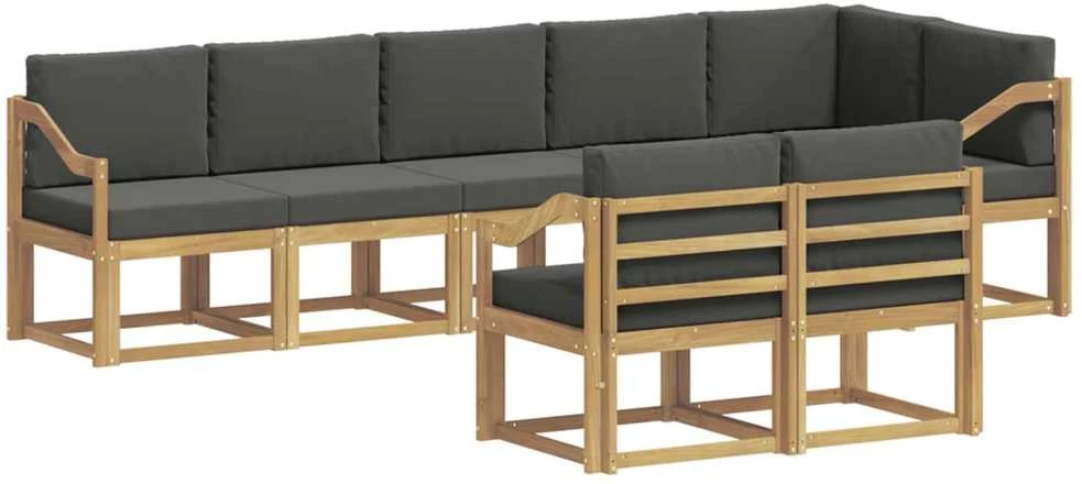 Lauko sofos komplektas 8 vnt. Balta ir antracito Poliesteris