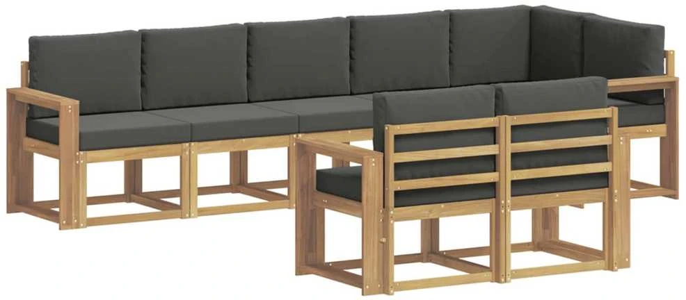 Lauko sofos komplektas 8 vnt. Balta ir antracito Poliesteris