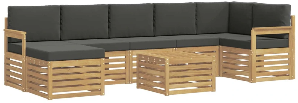 Lauko sofos komplektas 8 vnt. Balta ir antracito Poliesteris
