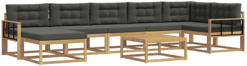 Lauko sofos komplektas 8 vnt. Balta ir antracito