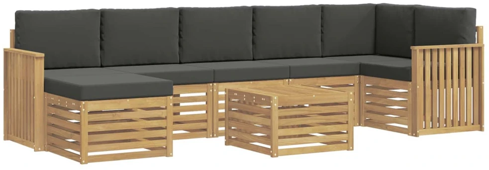 Lauko sofos komplektas 8 vnt. Balta ir antracito Poliesteris