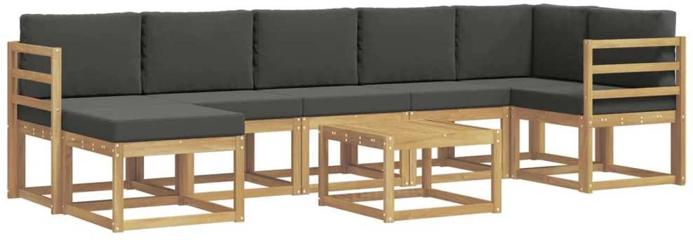 Lauko sofos komplektas 8 vnt. Balta ir antracito Poliesteris